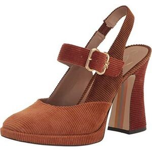 Sam Edelman Corduroy Heels - Rust and Brown